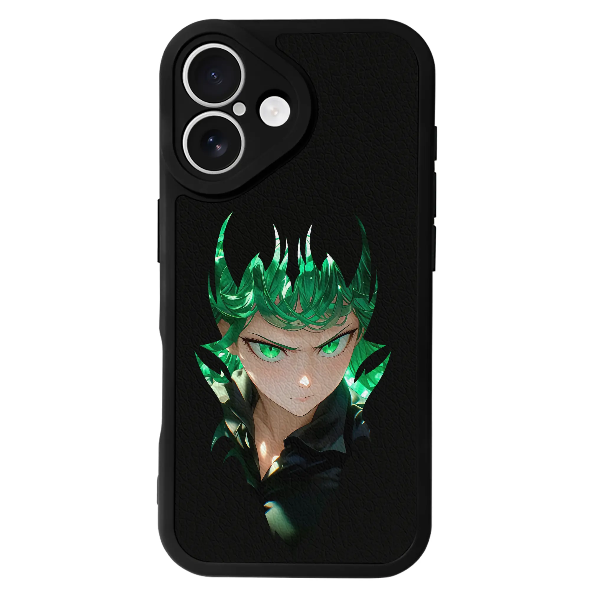 ワンパンマン グッズ 戦慄のタツマキ - IPhone 16シリーズ対応 ・ シリコンスマホケース ・ レザー調 ・ 高精度フィット ・ 耐衝撃 ・ ワイヤレス充電対応 ・ 精密カット